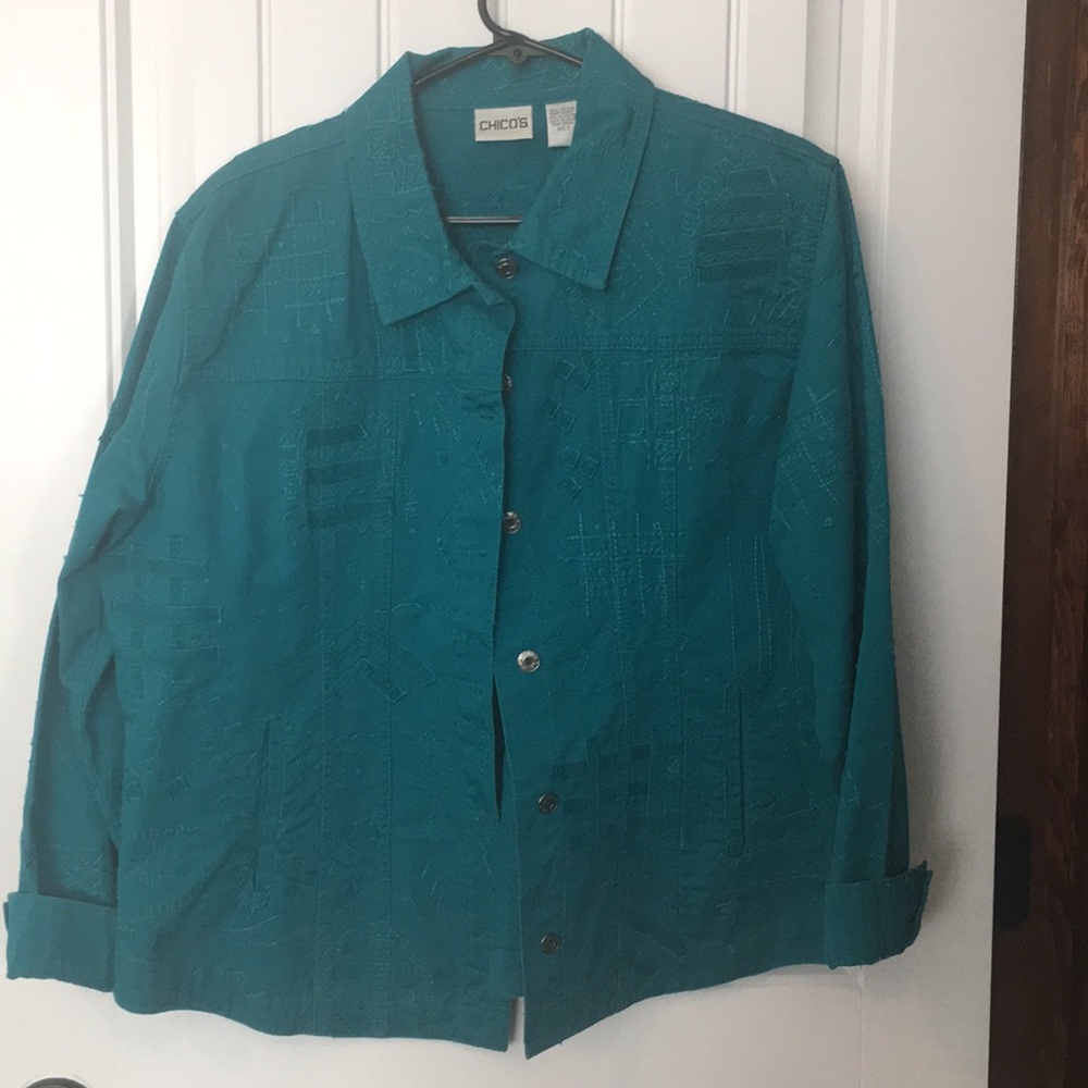 Women’s size 3 Chico’s turquoise jacket